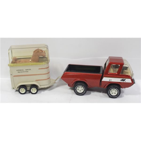 VINTAGE TONKA TRUCK + TRAILER WITH