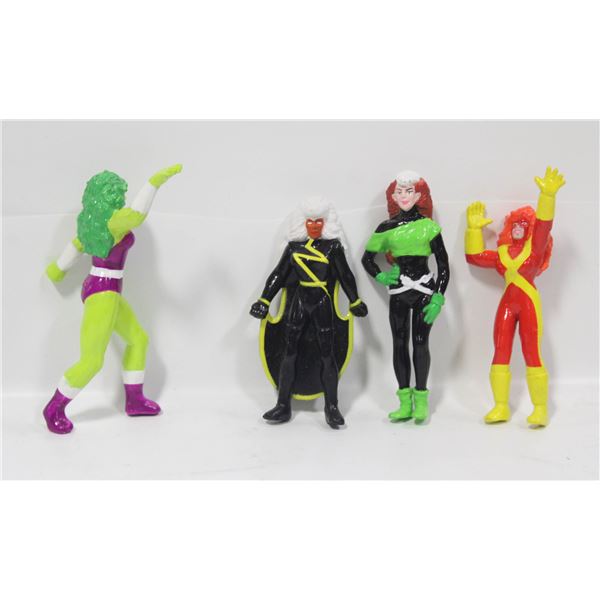 VINTAGE 1991 MARVEL UNIVERSE STORM, ROUGE,SHE HULK
