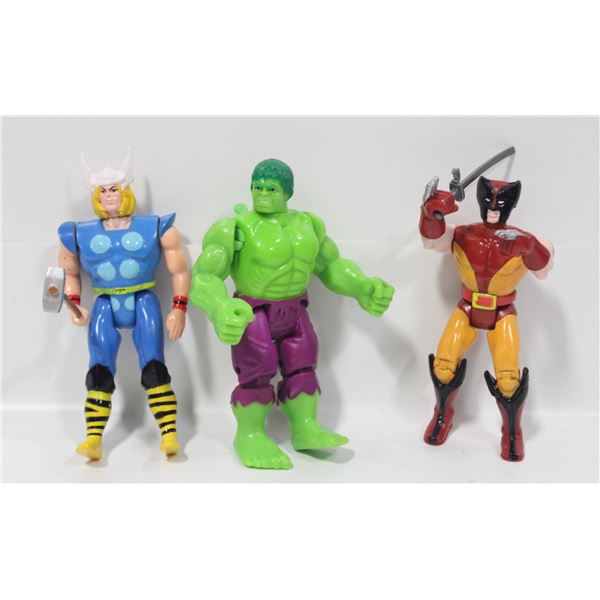 VINTAGE TOY BIZ MARVEL X-MEN HULK,THOR, WOLVERINE