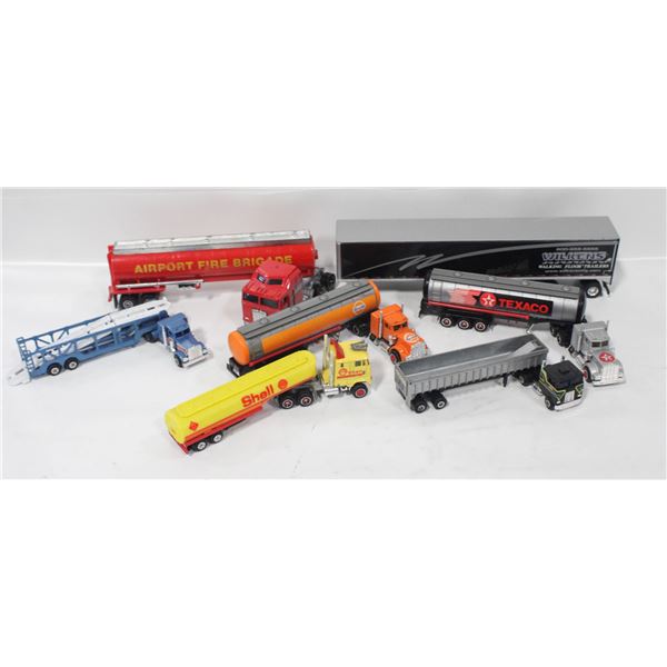 LOT OF COLLECTIBLE DIECAST TRACTOR TRAILERS