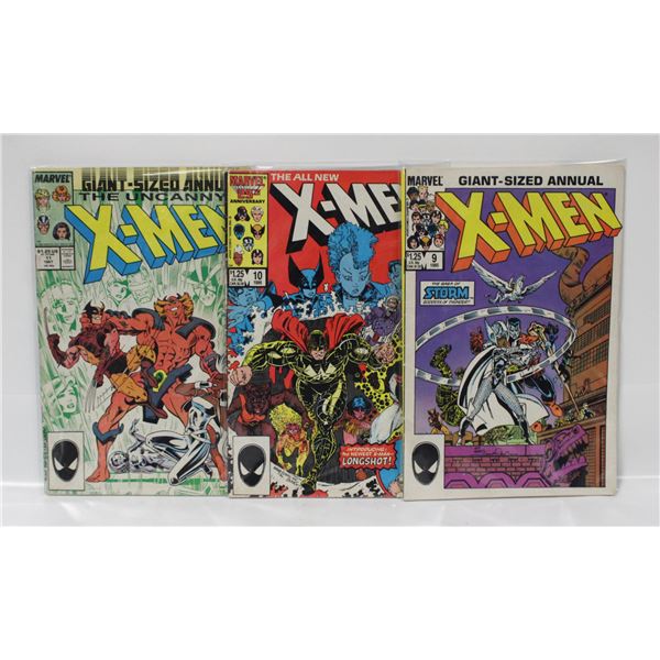 VINTAGE 1985 GIANT SIZED X-MEN ANNUAL #9/#10/#11