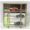 Image 1 : 3 TIER SMALL GLASS+BRASS MINIATURE DISPLAY