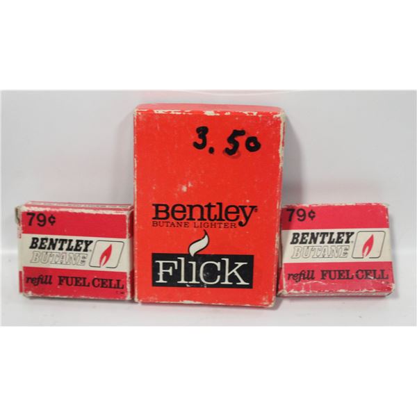 BENTLEY LIGHTER IN ORIGINAL BOX + 2 ORIGINAL