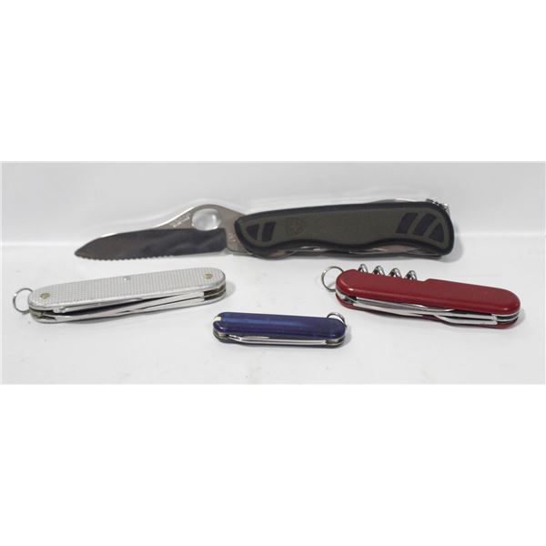 4 SWISS MADE POCKET KNIVES/MULTI-TOOLS