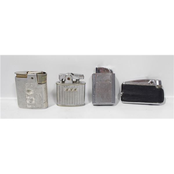 4 VINTAGE ALL DIFFERENT RONSON LIGHTERS