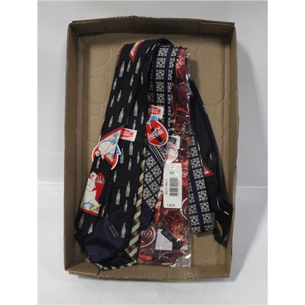 FLAT OF NEW COCA-COLA NECK TIES