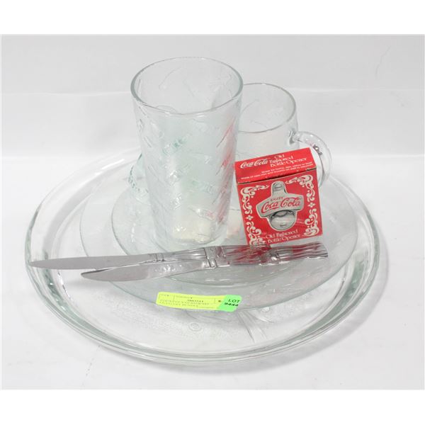 COCA-COLA GLASSWARE + CUTTLERY BUNDLE