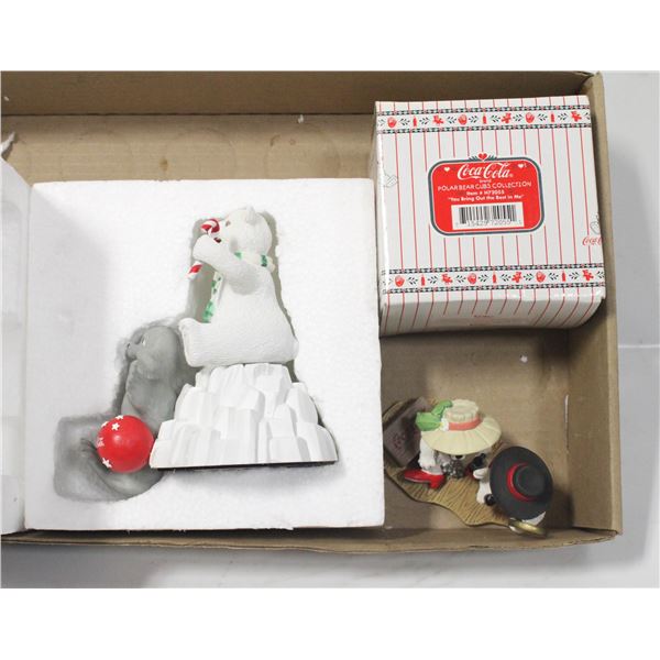 2 COCA-COLA POLAR BEAR FIGURES/STATUES
