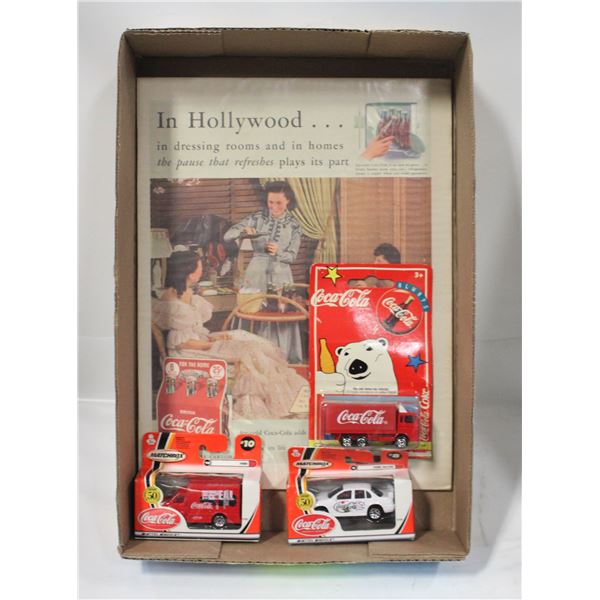 3 COCA-COLA DIECASTS ASSORTED +