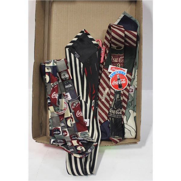 4 COCA-COLA NECK TIES NEW