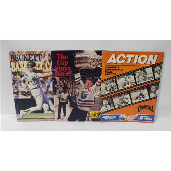 VINTAGE SPORTS MAGAZINES OILERS,