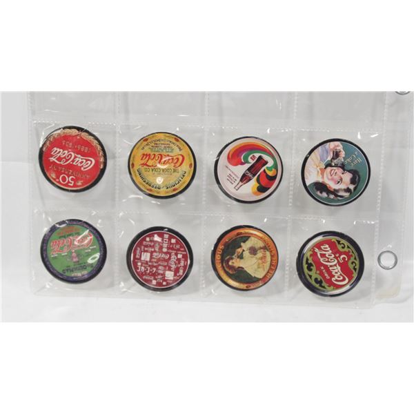 SET OF COCA-COLA POGS 8 TOTAL