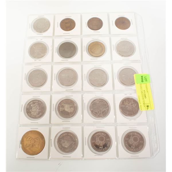 20 VINTAGE CANADIAN TOKEN COINS