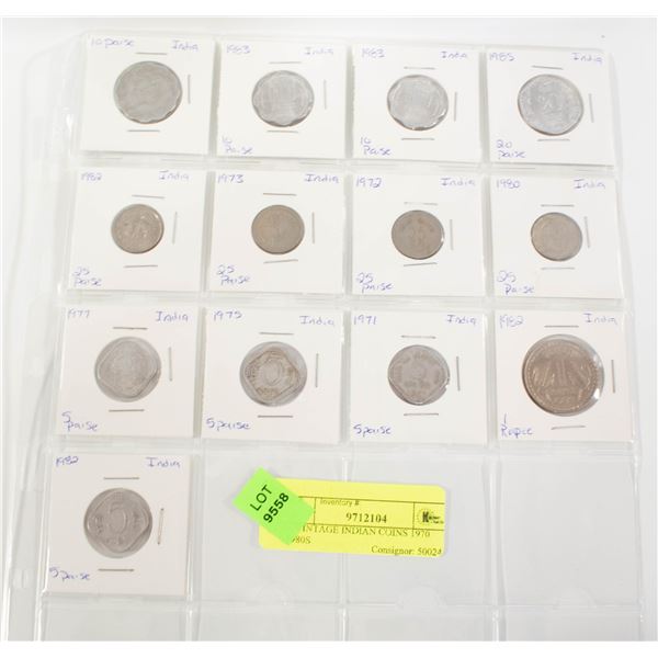 13 VINTAGE INDIAN COINS 1970 -1980S