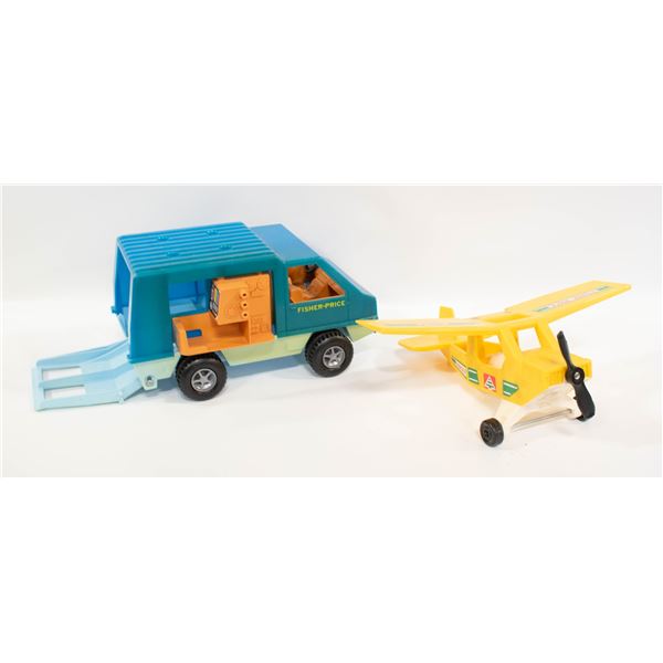 2 VINTAGE FISHER-PRICE TOYS AIRPLACE +