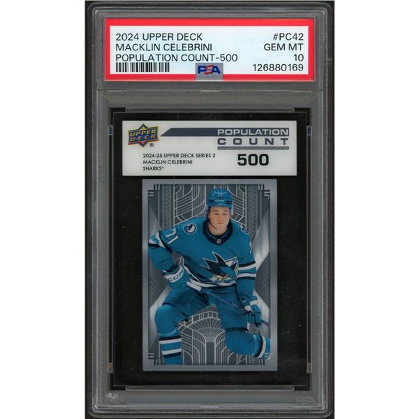 2024 Upper Deck Macklin Celebrini Population Count 500 - PSA 10