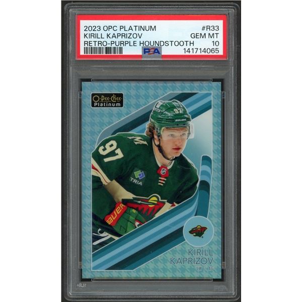 2023 OPC Platinum Kirill Kaprizov Retro Purple Houndstooth #10/15 - PSA 10