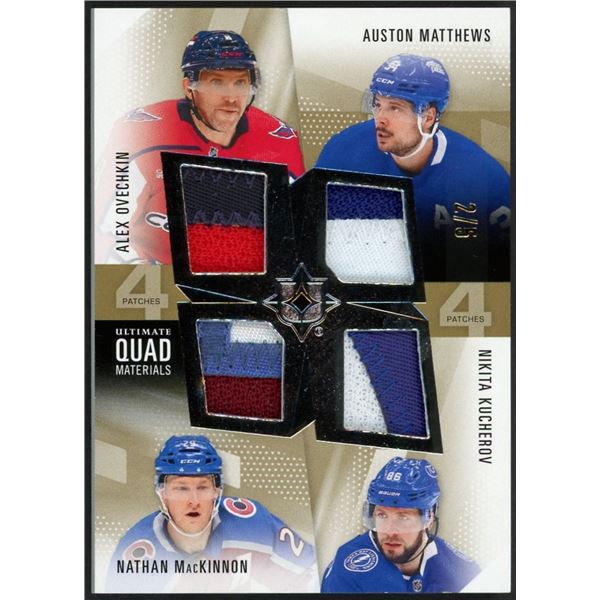 2024-25 Upper Deck Ultimate Quad Materials Ovechkin/Matthews/Mackinnon/Kucherov #2/5