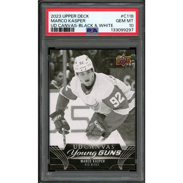 2023-24 Upper Deck Marco Kasper Young Guns Canvas Black & White - PSA 10