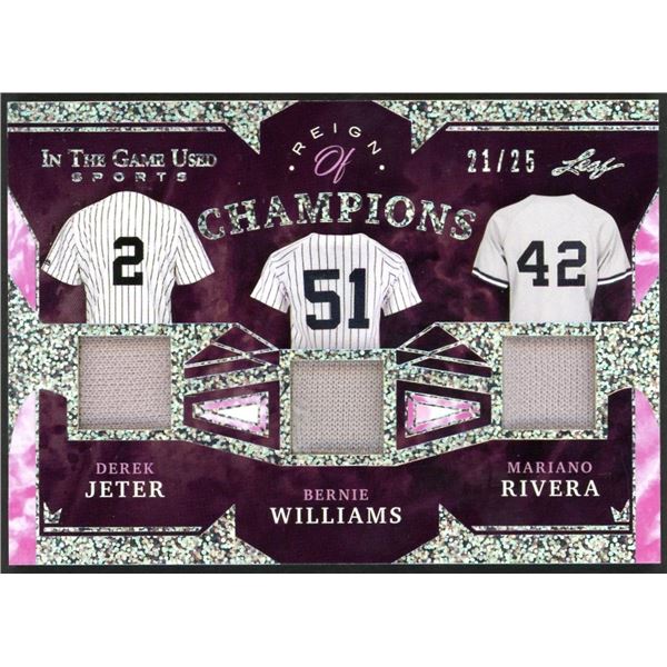 2022 Leaf In the Game Used Sports Reign of Champions feat. Jeter/Williams/Rivera #21/25