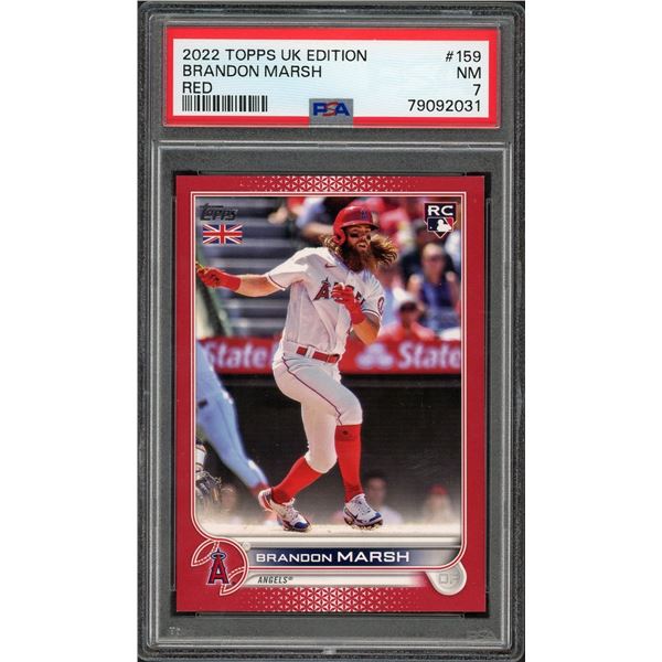 2022 Topps UK Edition Brandon Marsh RC Red #02/05 - PSA 7