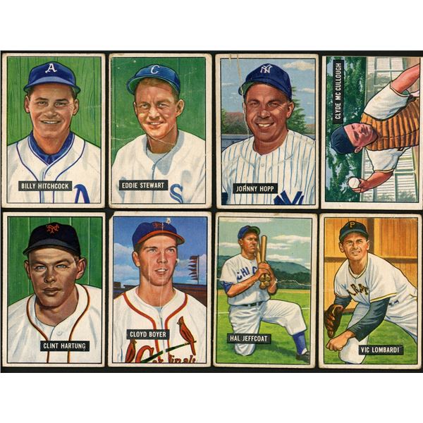 Lot of 16 x 1951 & 52 Bowman Baseball Cards