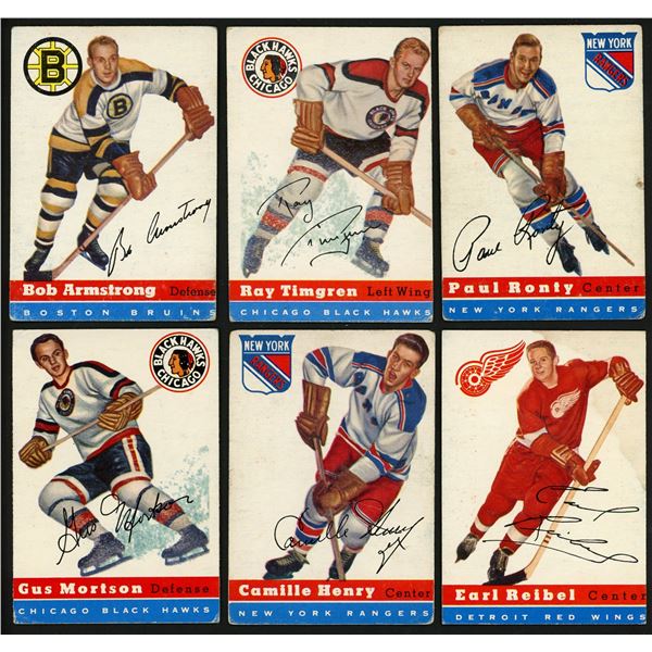 Lot of  6 x 1954-55 Topps Hockey Cards