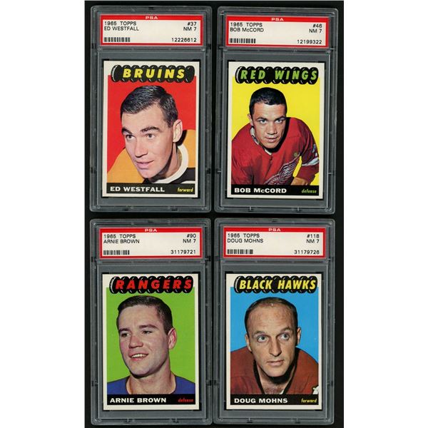 Lot of 4 x 1965-66 Topps Hockey Cards (PSA 7)