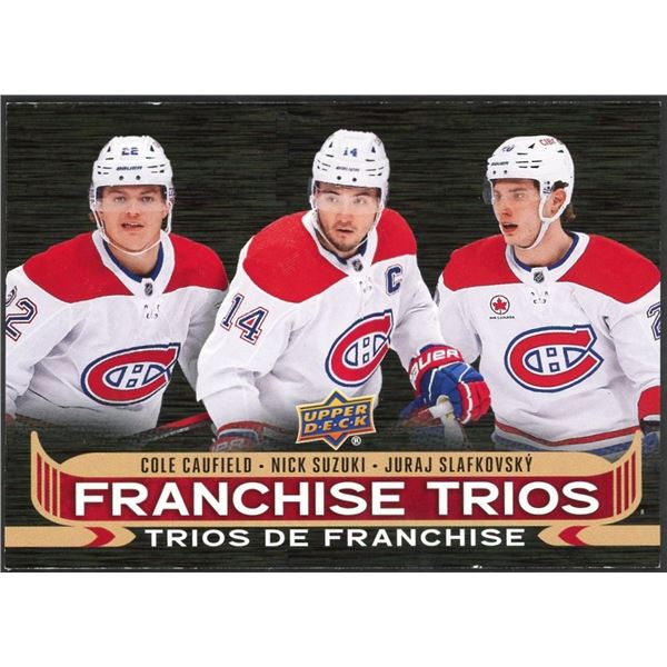 2024 Upper Deck Tim Hortons Franchise Trios Caufield/Suzuki/Slafkovsky