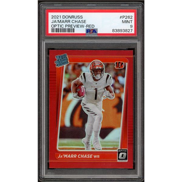 2021 Donruss Ja'marr Chase Optic Preview - Red - PSA 9
