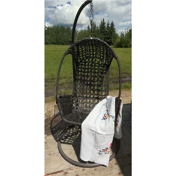 Outdoor Hanging Egg Chair with Stand