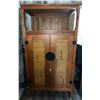 Image 1 : Wooden Armoire With Louvered Doors and Drawer