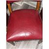 Image 4 : Red Vinyl Armchair & Carved Wooden Storage Chest w/ Contents