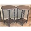 Image 1 : Grey Wooden Round Side Tables with Bobbin Legs