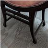 Image 3 : Curved Wood and Leather X-Frame Bench