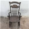 Image 1 : Wooden Rocking Chair with Painted Fruit Motif & Spindle Back
