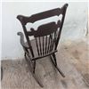 Image 6 : Wooden Rocking Chair with Painted Fruit Motif & Spindle Back