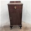 Image 1 : Wooden Side Cabinet w/ Drawer, Cabinet & Brass Pulls
