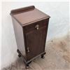 Image 7 : Wooden Side Cabinet w/ Drawer, Cabinet & Brass Pulls