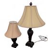 Image 1 : Table Lamps with Fabric Shades and Ornate Resin Bases