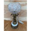 Image 2 : Crystal and Metal Table Lamp with Cherub and Marble Base 21 inches tall