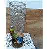 Image 2 : Decorative Tabletop Lot with Glass Vases, Teapot, Figurine, and 'Mr & Mrs' Box