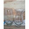 Image 3 : Decorative Tabletop Lot with Glass Vases, Teapot, Figurine, and 'Mr & Mrs' Box