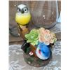 Image 4 : Decorative Tabletop Lot with Glass Vases, Teapot, Figurine, and 'Mr & Mrs' Box