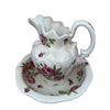 Image 1 : Victorian Trading Co Floral Wash Basin and Pitcher Set
