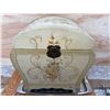 Image 2 : Kitchen Lot with Hand Grinder, Flat Iron, Knife Set, and Painted Chest