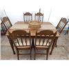 Image 2 : Wooden Dining Table with Six Chairs, 38 x 52 x 29 Inches