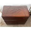 Image 4 : Brass Fireplace Tool Set, Bellows, and Leather Storage Ottoman