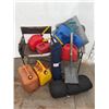 Image 1 : Camping Gear- lawn chairs, tarps ,gas cans ,tents x 2 & Shovel