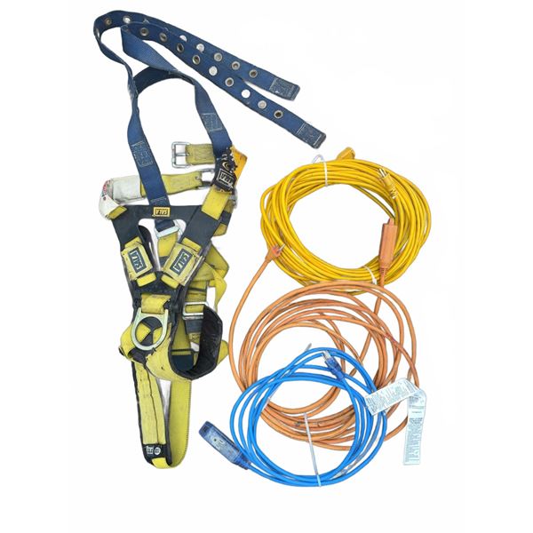 Safety Harnesses with Extension Cords and Lanyards Assortment